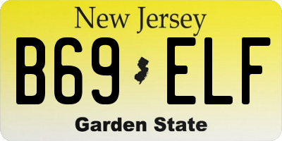 NJ license plate B69ELF