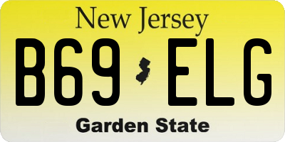 NJ license plate B69ELG