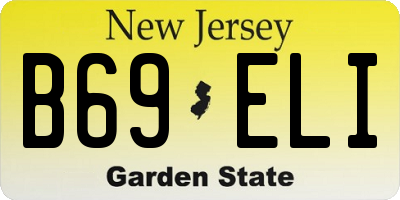 NJ license plate B69ELI