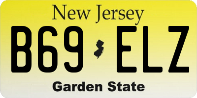 NJ license plate B69ELZ