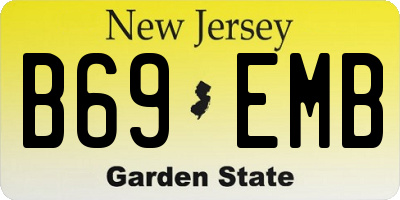 NJ license plate B69EMB