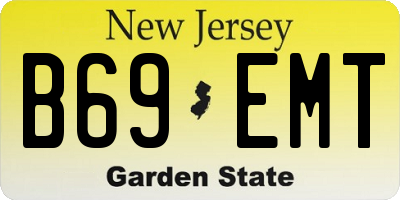 NJ license plate B69EMT