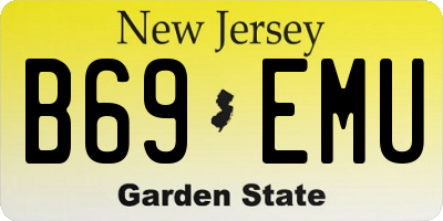 NJ license plate B69EMU