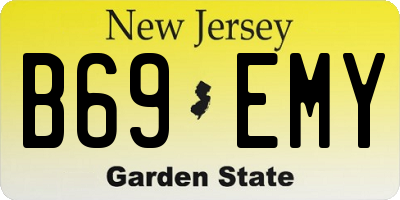 NJ license plate B69EMY