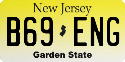 NJ license plate B69ENG