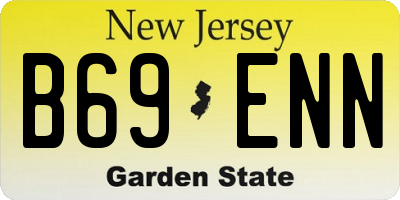 NJ license plate B69ENN