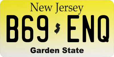 NJ license plate B69ENQ