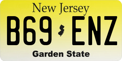 NJ license plate B69ENZ