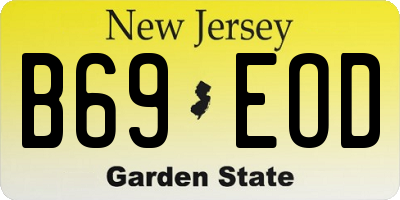 NJ license plate B69EOD