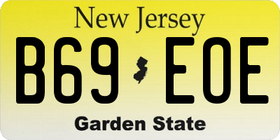NJ license plate B69EOE