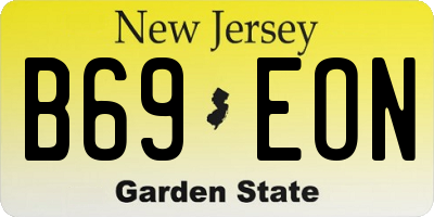 NJ license plate B69EON