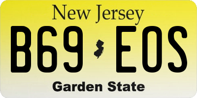 NJ license plate B69EOS