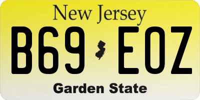 NJ license plate B69EOZ