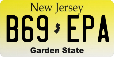 NJ license plate B69EPA