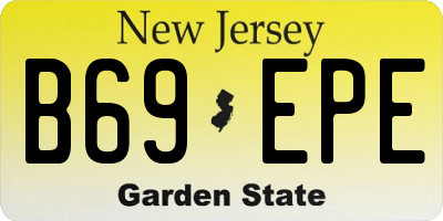 NJ license plate B69EPE