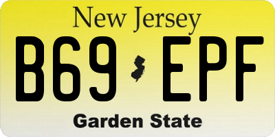 NJ license plate B69EPF
