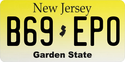 NJ license plate B69EPO