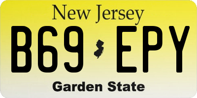 NJ license plate B69EPY