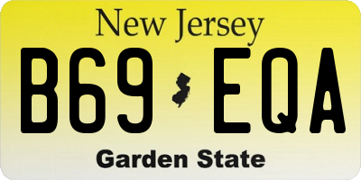 NJ license plate B69EQA