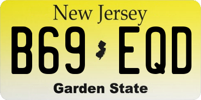 NJ license plate B69EQD