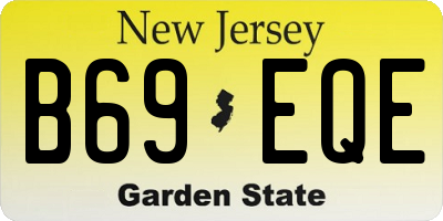 NJ license plate B69EQE