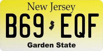 NJ license plate B69EQF