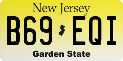 NJ license plate B69EQI