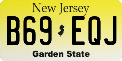 NJ license plate B69EQJ