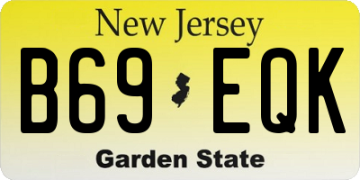 NJ license plate B69EQK