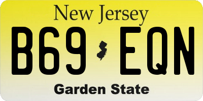 NJ license plate B69EQN