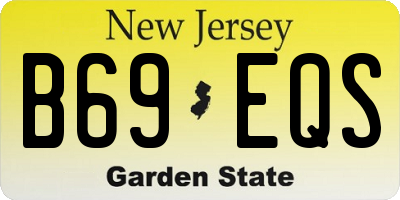 NJ license plate B69EQS