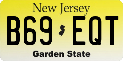 NJ license plate B69EQT
