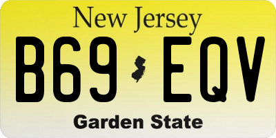 NJ license plate B69EQV