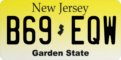 NJ license plate B69EQW
