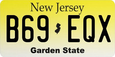 NJ license plate B69EQX
