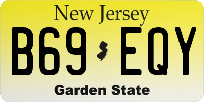 NJ license plate B69EQY