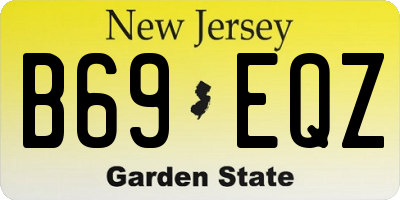 NJ license plate B69EQZ
