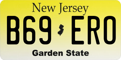 NJ license plate B69ERO
