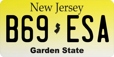 NJ license plate B69ESA