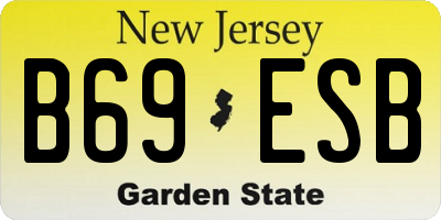 NJ license plate B69ESB