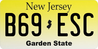 NJ license plate B69ESC