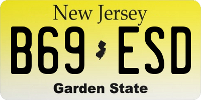 NJ license plate B69ESD