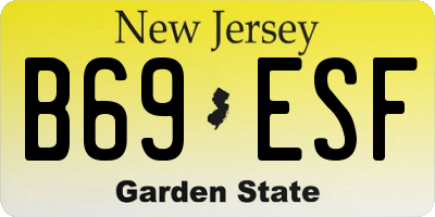 NJ license plate B69ESF