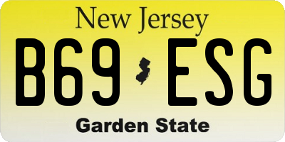 NJ license plate B69ESG