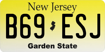 NJ license plate B69ESJ