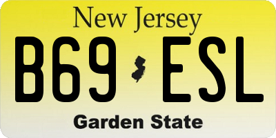 NJ license plate B69ESL