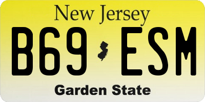 NJ license plate B69ESM