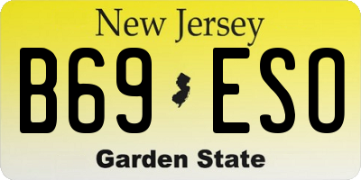NJ license plate B69ESO