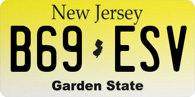 NJ license plate B69ESV