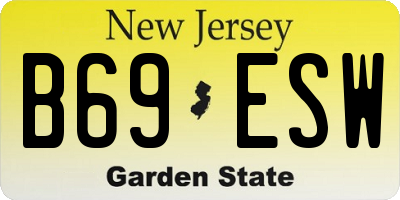 NJ license plate B69ESW